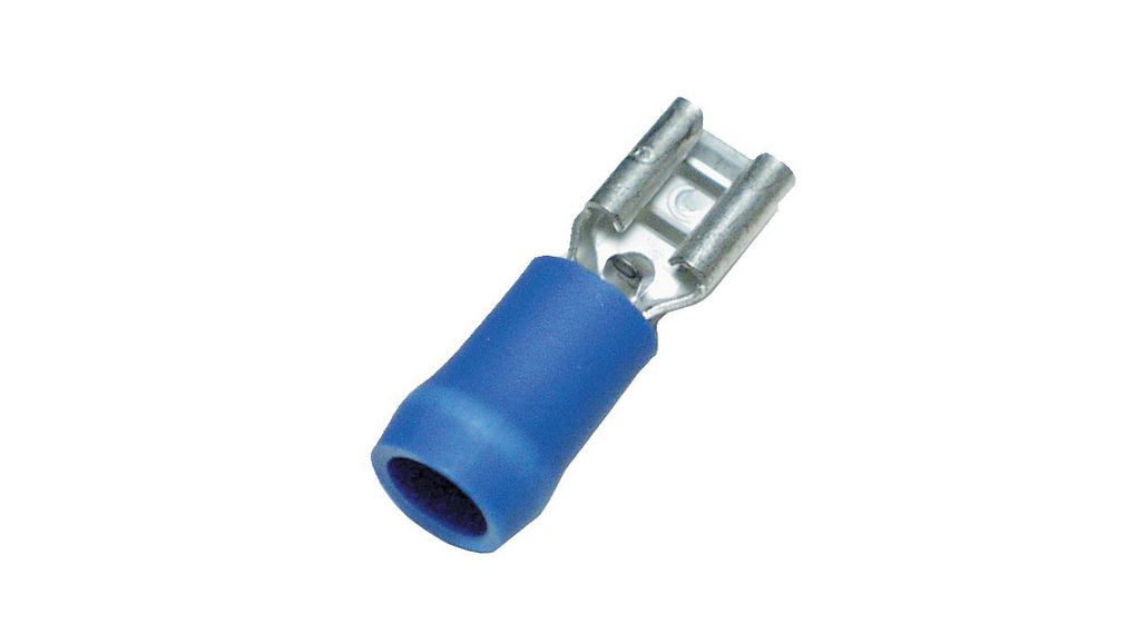 Spade Connector, Partially Insulated, Blue, 1.04 ... 2.63mm², Socket, Pack of 100 pieces