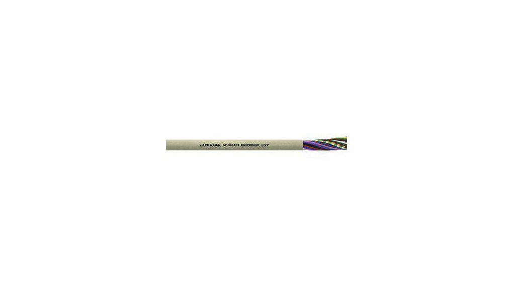 Multicore Data Cable, 0.25 mm², 7 Cores, 24 AWG, Unscreened, 100m, Grey Sheath