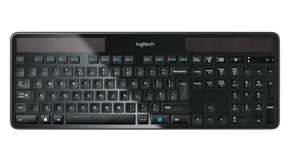 Solar Keyboard, K750, UK English, QWERTY, USB, Wireless