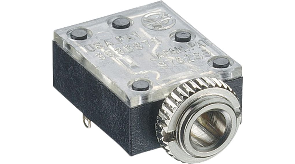 Jack Socket, Right Angle, Silver, 3.5 mm, Poles - 3