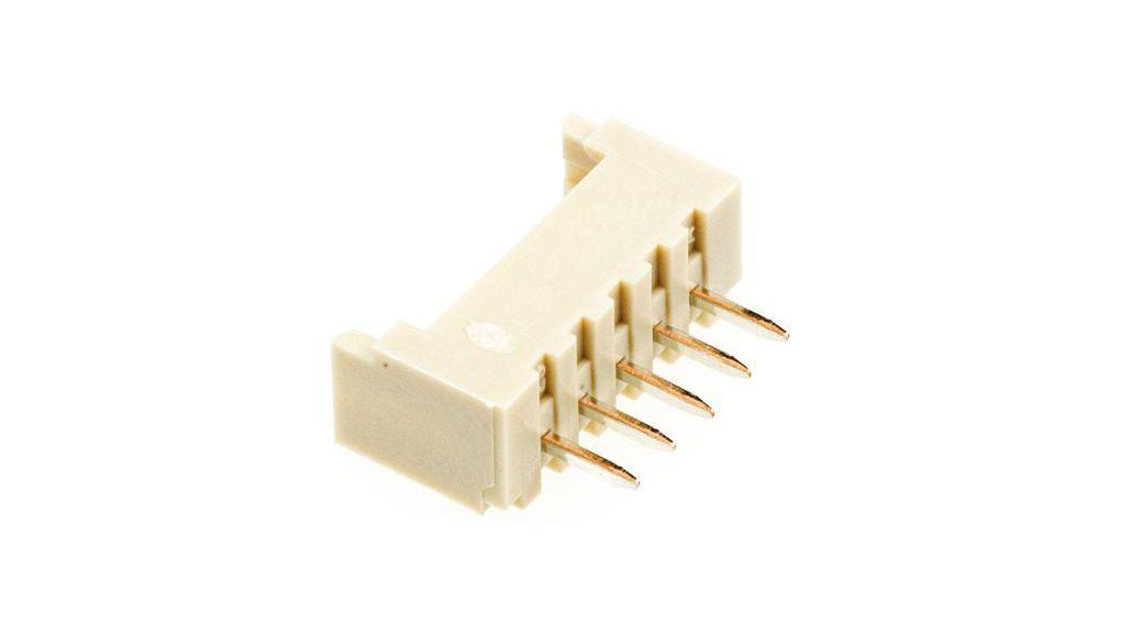 PicoBlade Series Straight Through Hole PCB Header, 5 Contact(s), 1.25mm Pitch, 1 Row(s), Shrouded