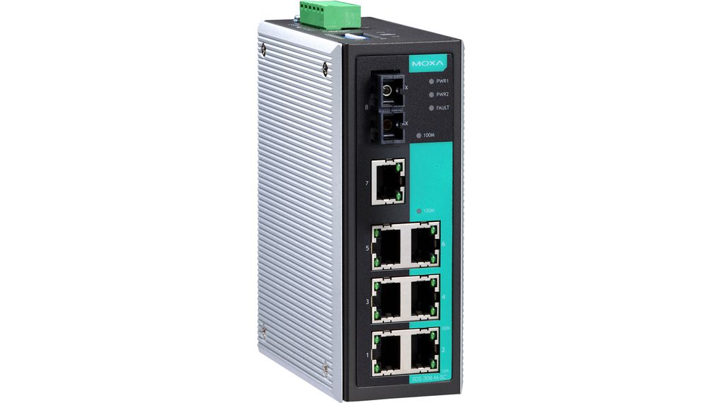 Ethernet Switch, RJ45 Ports 7, Fibre Ports 1SC, 100Mbps, Unmanaged