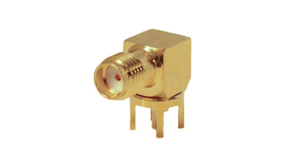 RF Connector, SMA, Brass, Socket, Right Angle, 50Ohm, PCB