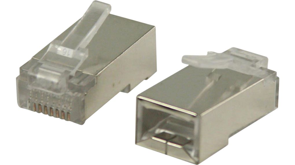 STP, solid kabel, RJ45, CAT5, 8 Positioner, 8 Antal kontakter, Paket med 10 delar
