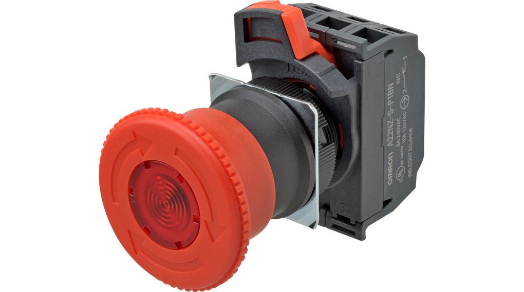 Emergency Stop Switch 1NO / 1NC IP65 Push-In A22NE