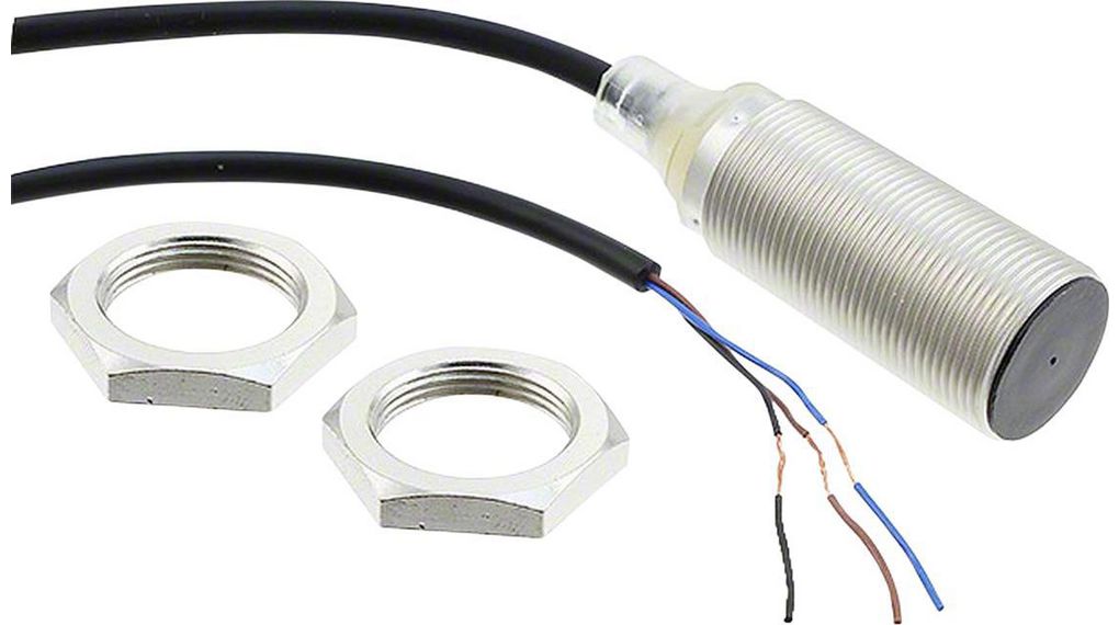 Induktiver Sensor PNP, Schliesserkontakt (im Normalzustand geöffn.) 500Hz 30V 10mA 8mm IP67 Kabel, 5 m E2B
