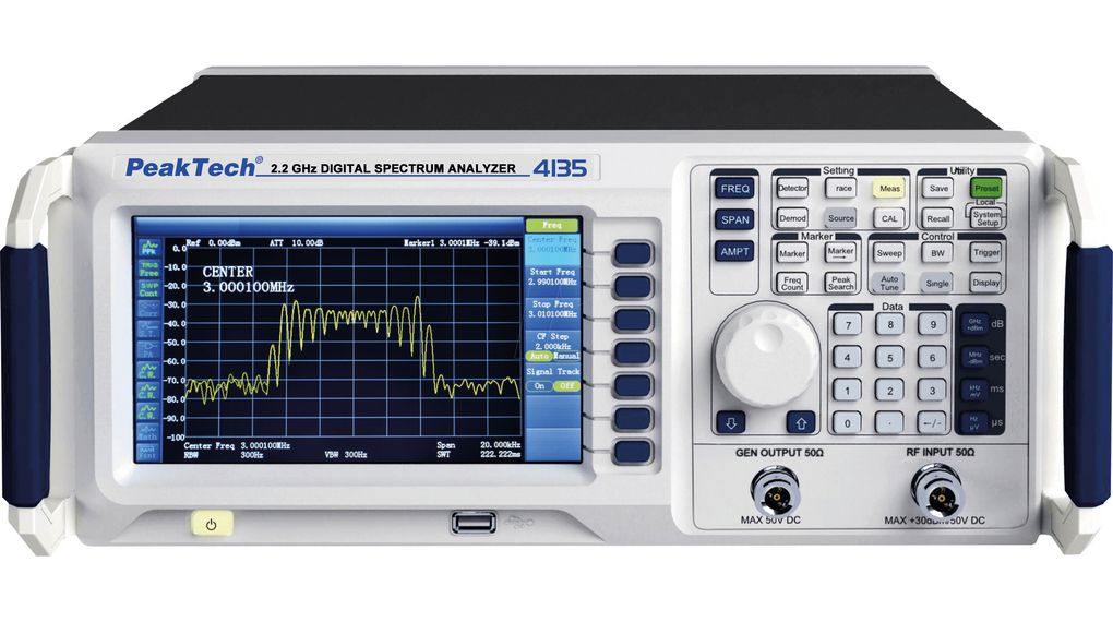 Spectrum Analyser with Tracking Generator LCD-TFT LAN / RS232 / USB Device / USB Host 50Ohm 2.2GHz