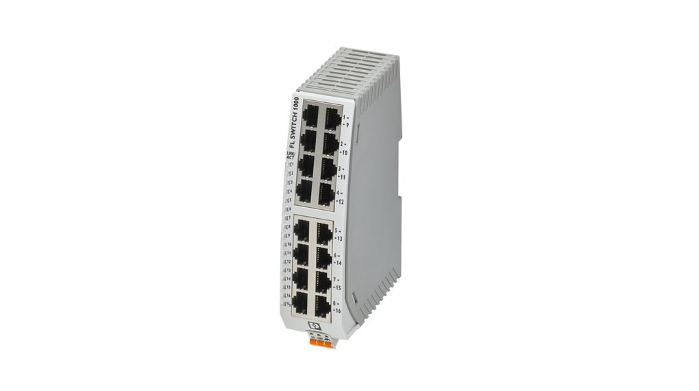 Ethernet-switch, RJ45-porte 16, 100Mbps, Ikke-styret