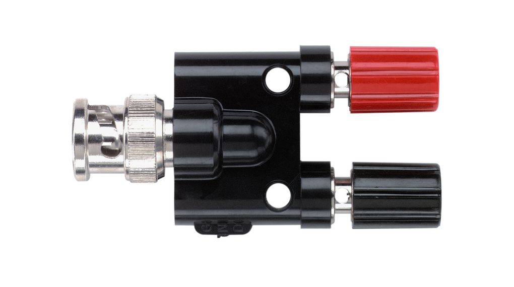 BNC-plugg til dobbel kontaktforbindelsessokkel 4mm 30 VAC / 60 VDC Svart, rød