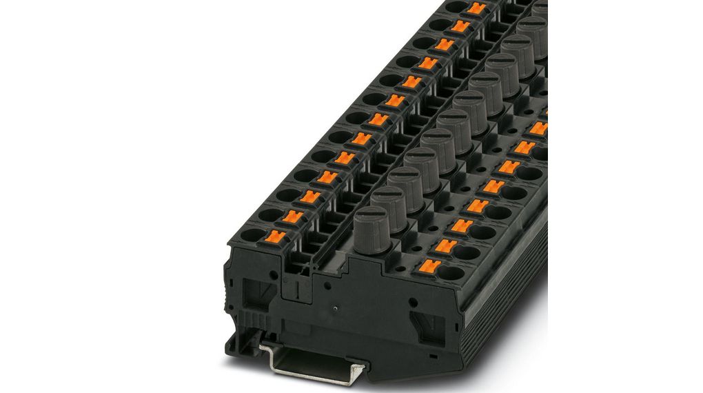 Phoenix Contact 3025042 PT Series Black, Single-Level, Fused Polen, 25 ST