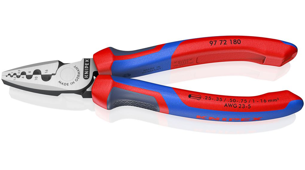 Crimptång, VDE, 0.25 ... 16mm², 180mm
