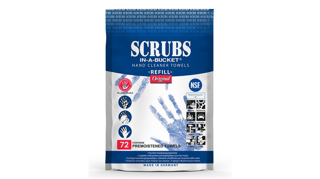 SCRUBS® SCRUBS REFILL Cleaning Wipes, Bag of 72