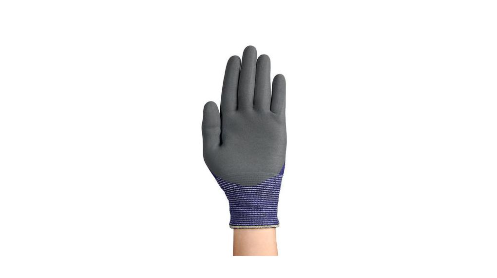 Ansell HyFlex 11-561 Blue, Grey Basalt, HPPE, Nylon, Polyester, Spandex Abrasion Resistant, Cut Resistant Work Gloves,