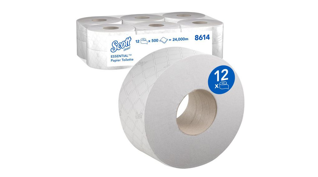 Hostess 12 rolls of 6000 Sheets Toilet Roll, 2 ply