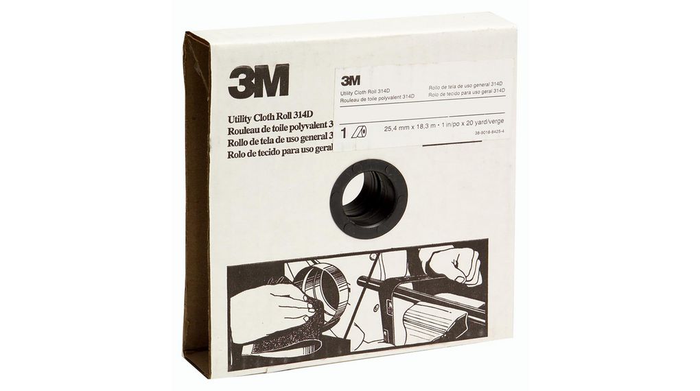 3M P400 Grit Extra Fine Utility Cloth Roll, 25m x 38mm