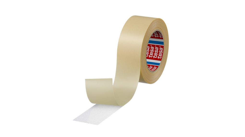 Tesa 04939-00006-00 White Double Sided Cloth Tape, 235um Thick, 5,5 N/cm, Cloth Backing, 50mm x 25m