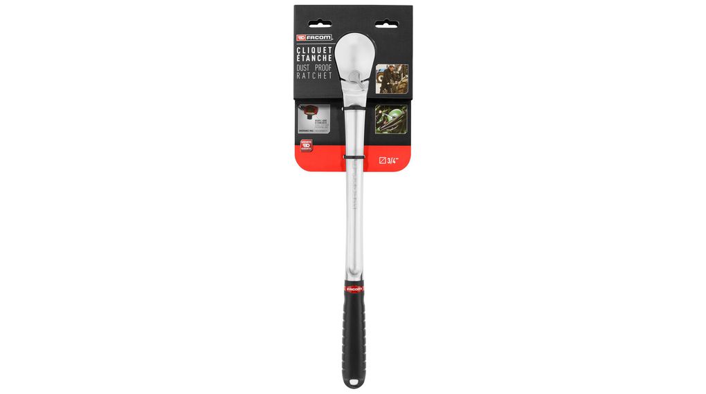 Facom KL.161PB 3/4 in Square Ratchet with Bi-material Elastomer Handle, 512 mm Overall, 512mm