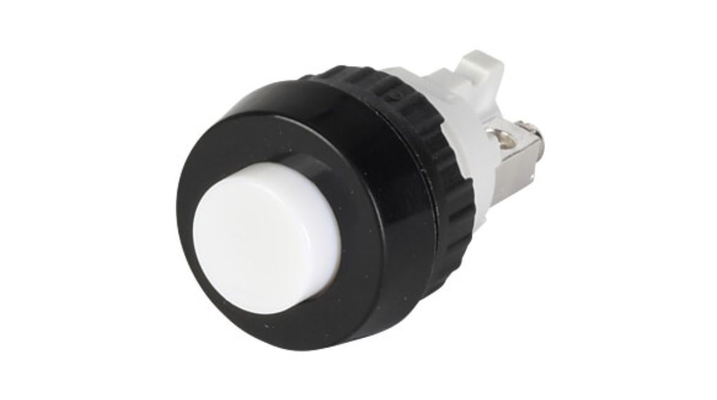 Pushbutton Switch Momentary Function 1NO Panel Mount Black / White