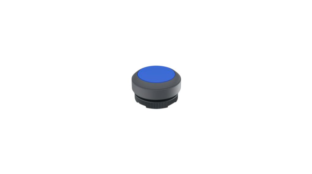 Drucktaster-Vorsatz mit grauem Frontring Tastend Runde Taste Blau IP65 RAFIX 22 FS+