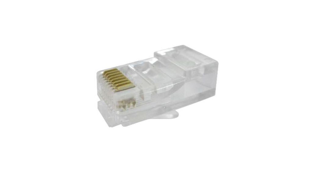Open-Pass RJ45 Modular Plug, Pack of 50 Pieces, RJ45, CAT6, 3 Positions, 3 Contacts, Pack of 50 pieces