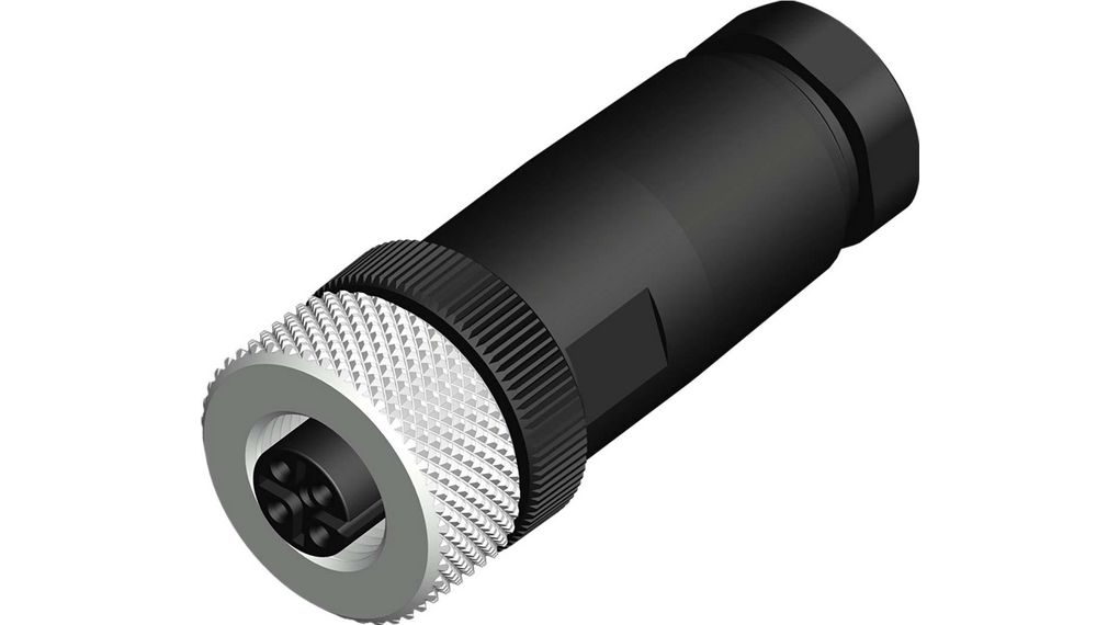 Circular Connector, M12, Socket, Straight, Poles - 5, Screw, Cable Mount, 55.4mm