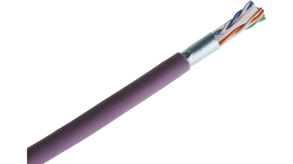 LAN Cable LSZH CAT6 4x2x0.13mm² F/UTP Purple 305m