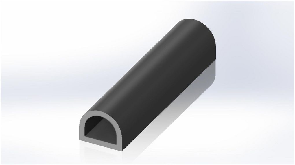 Edge Protection Strip, 12 x 10mm, Rubber, 20m