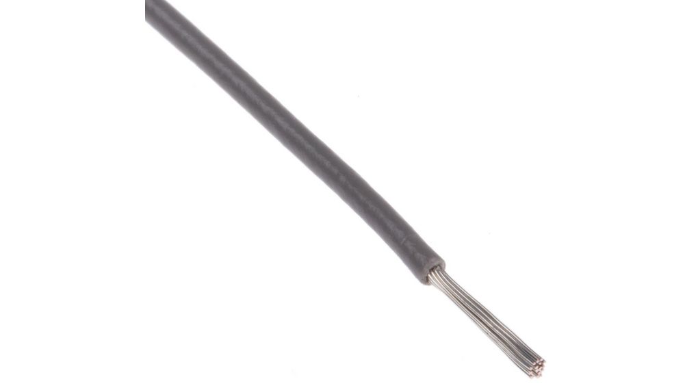 Stranded Wire PTFE 0.08mm² Silver-Plated Copper Grey 100m