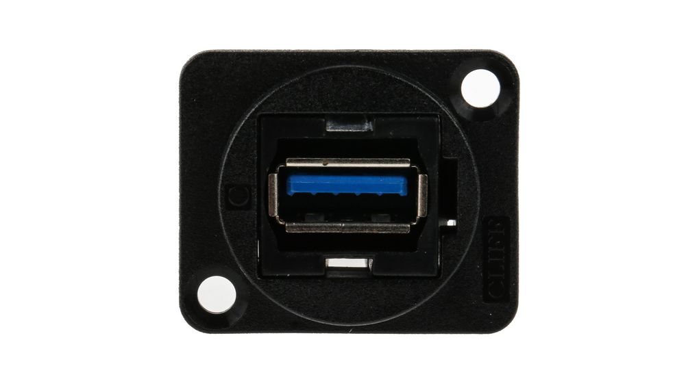 Adapter, Straight, Steel, USB-A 3.0 Socket - USB-A 3.0 Socket