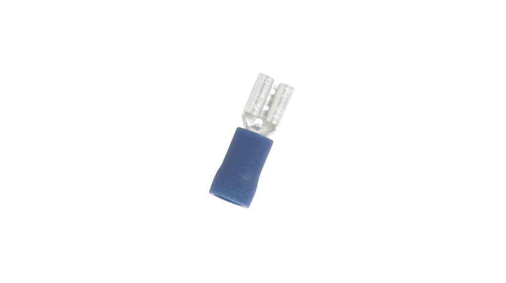 Flatstiftskontakt, Delvis isolerad, Blå, 1.5 ... 2.5mm², Uttag, Paket med 100 delar