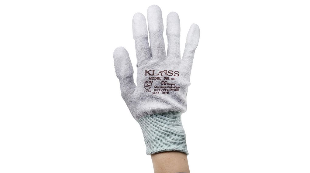 Beschermende handschoenen, Polyamide / Polyurethaan, Handschoenengrootte Gemiddeld, Grijs, 10 ST