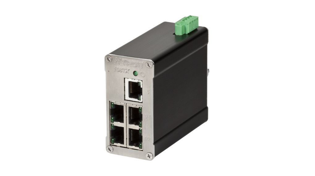 Industrial Ethernet Switch, RJ45 Ports 5, 100Mbps, Unmanaged