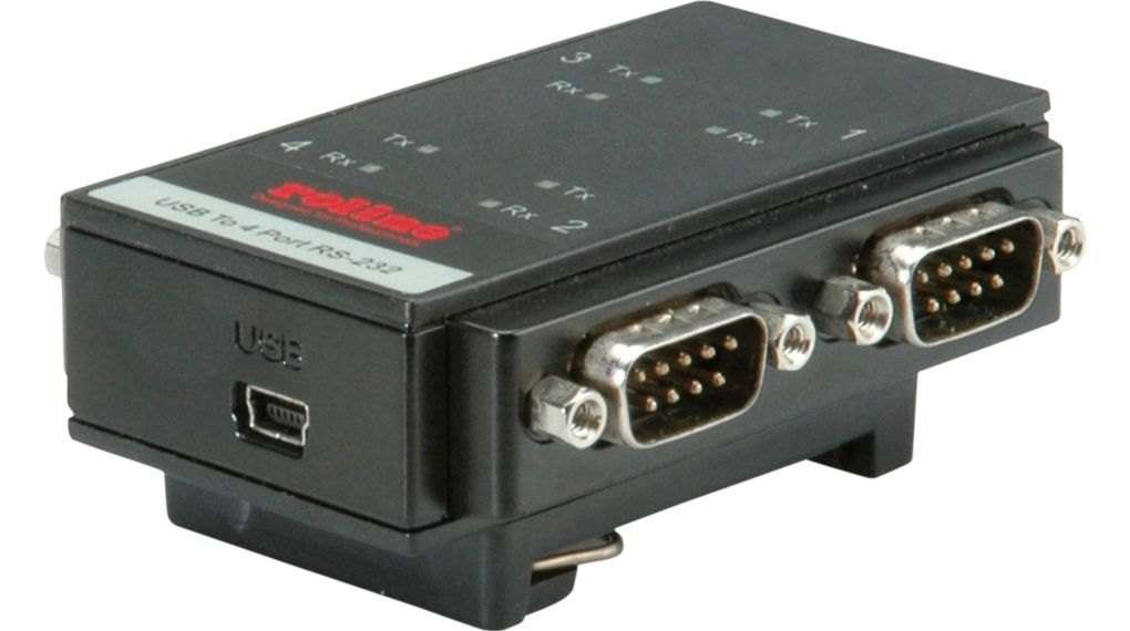 12.02.1003 Roline Wandler USB/seriell, RS-232, 4 DB9-Stecker | Distrelec Schweiz