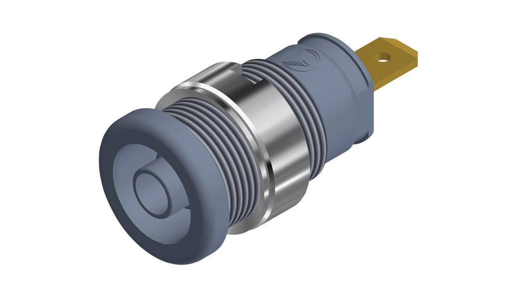 Boccola di sicurezza da laboratorio, Grigio, Placcato oro, 1kV, 25A