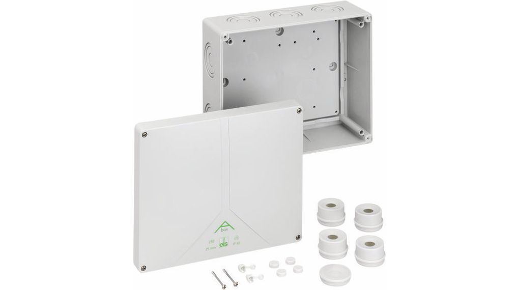 Junction Box, 25mm², 200x250x115mm, Cable Entries 14, Polystyrene