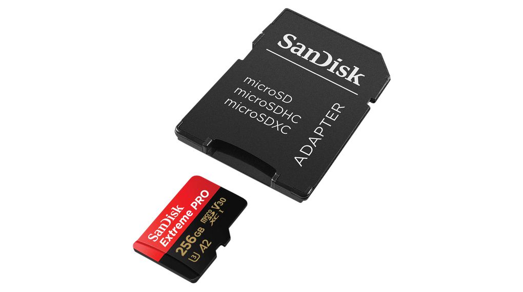Industriële geheugenkaart, microSD, 256GB, 200MB/s, 140MB/s, Zwart
