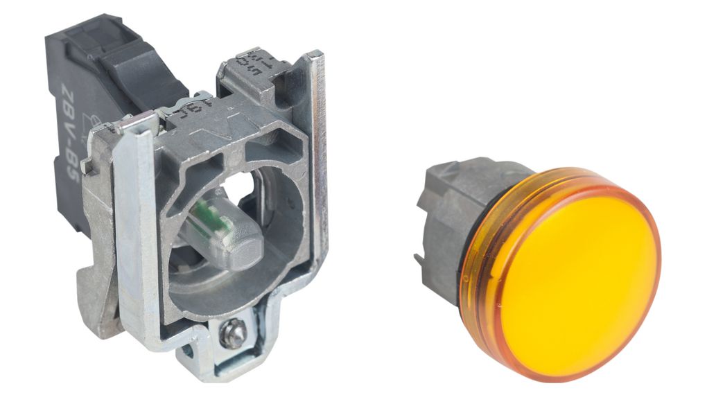Light Indicator Orange, Complete, Metal, Ø22mm, 24V, IP69(K)