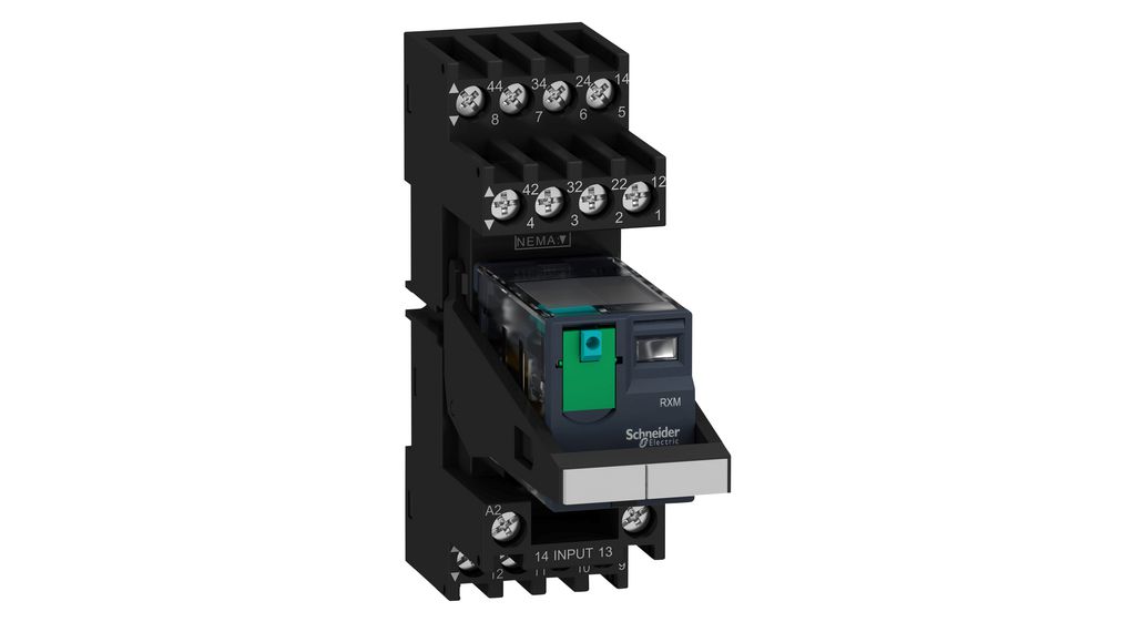 RXM4AB1BDPVM | Schneider Electric Miniature Plug-in Relay RXM, 4CO, DC ...