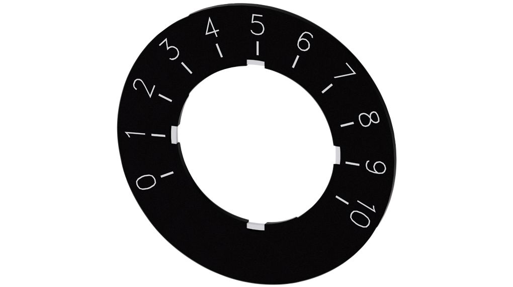 Labeling Plate 40mm Number Scale Disc Black Siemens 3SU1 Potentiometers, Pack of 10 pieces