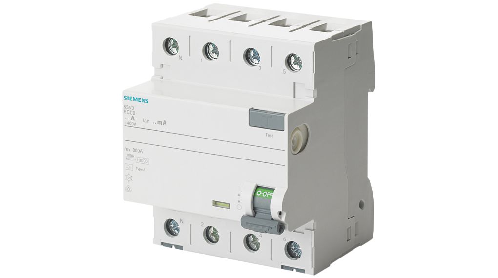 5SV3646-6KL, Siemens Disjoncteur à courant résiduel 63A 400V