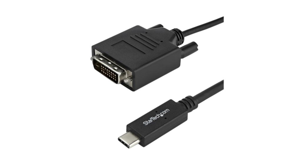 Video Cable, USB-C Plug - DVI Plug, 1920 x 1200, 1m