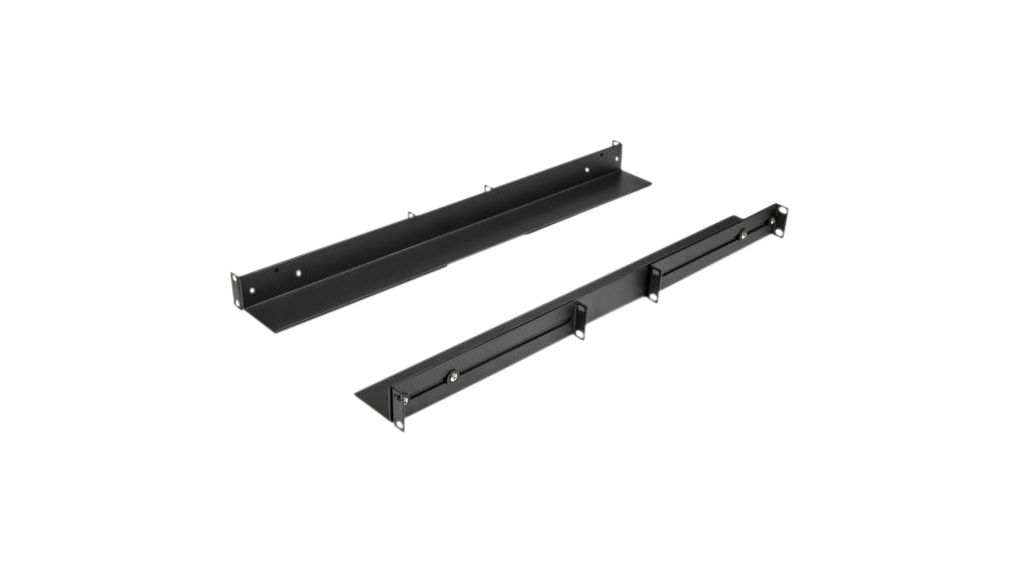 Server Rack Rails, Depth-Adjustable, Steel, 628mm, Black