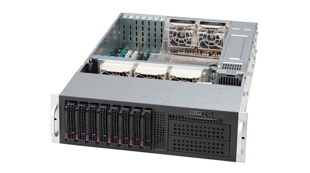SuperChassis Server Case with Redundant Power Supply, 8x 3.5", 800W