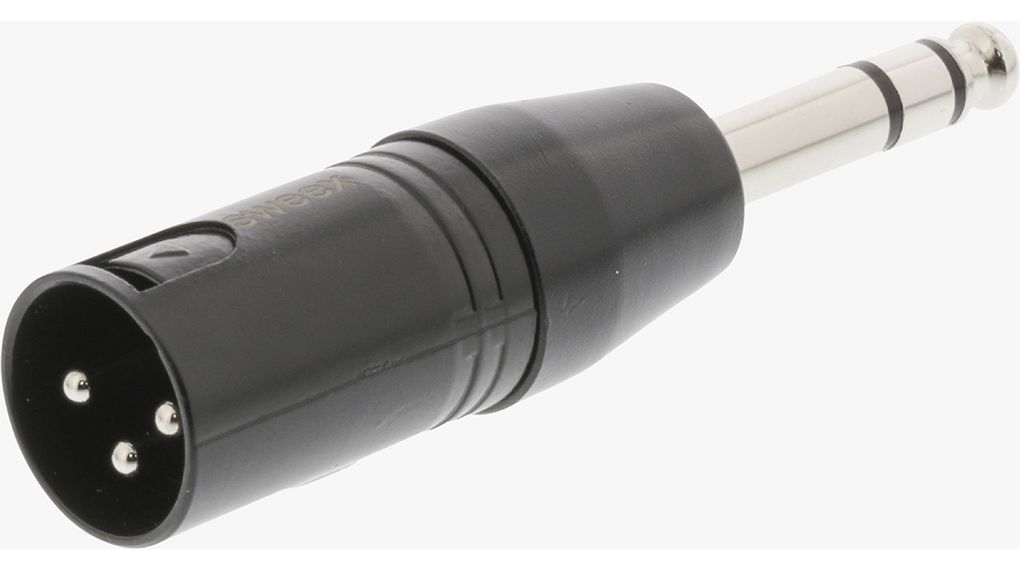 XLR-adapter, 6,3 mm plugg / XLR 3-pins plugg