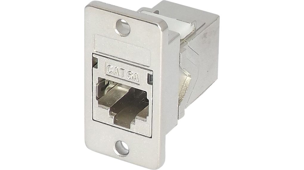 Cat 6A socket-to-socket paneelkoppeling, afgeschermd, RJ45-aansluiting - RJ45-aansluiting