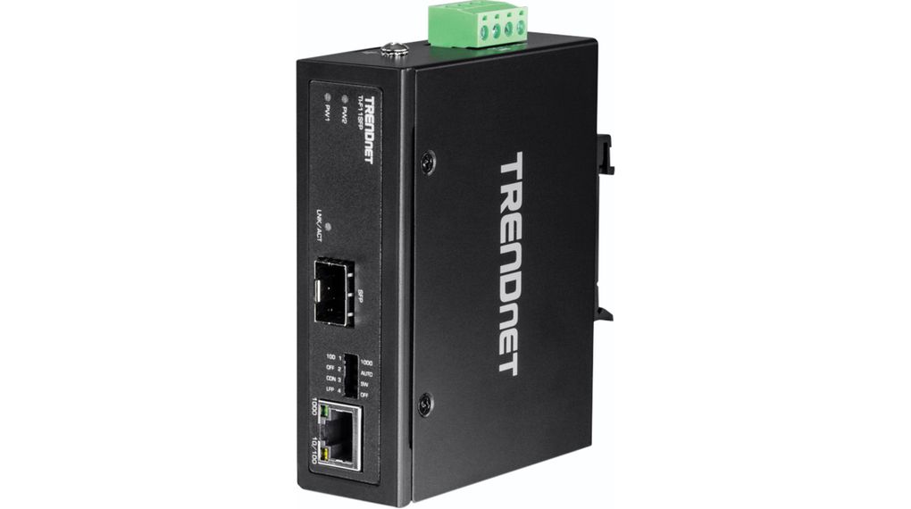 Media Converter, Ethernet - Fibre Multi-Mode / Fibre Single-Mode, Fibre Ports 1SFP