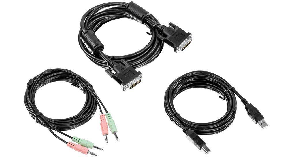 KVM Cable Kit, DVI-I, USB, Audio, 3m