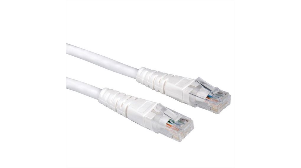 Patch Cable, RJ45 Plug - RJ45 Plug, CAT6, U/UTP, 1m, White