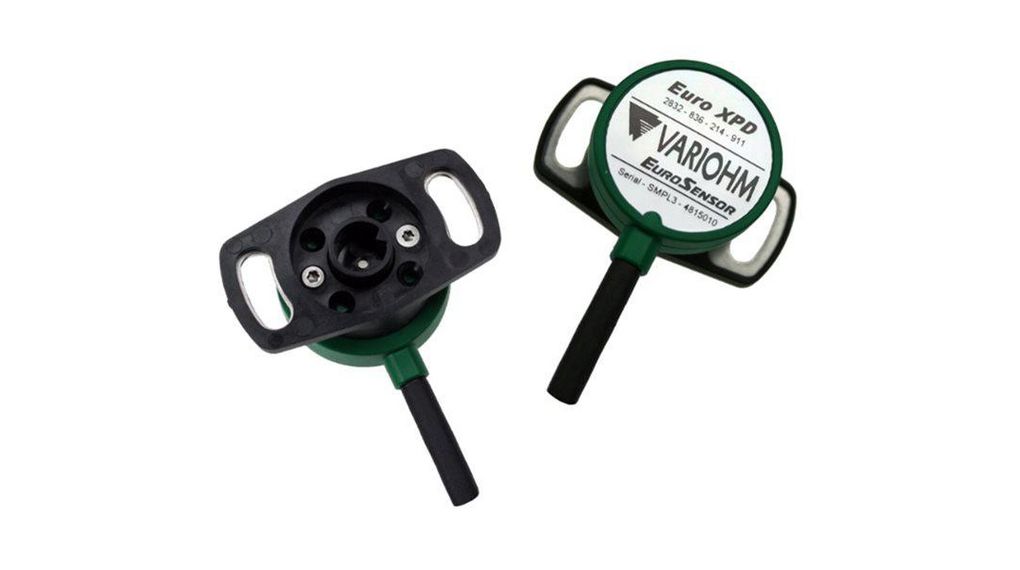 Capteur d'angle, arbre D 32mm 90° 0.5% 200MOhm Montage sur panneau Câble, 0.5 m IP68
