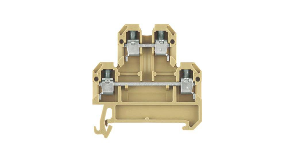 SAK Series Beige, Yellow Double Level Terminal Block, Double-Level, Screw Termination